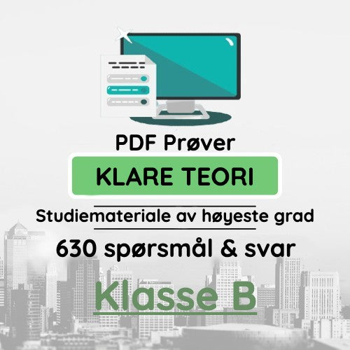 Klare Teori™ Førerkort B Studieprøver